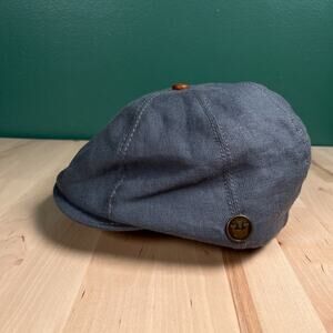 Goorin Bros Hat Flat Cap Grey Linen Newsboy Large Vintage Made in USA 103-4560